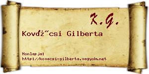 Kovácsi Gilberta névjegykártya